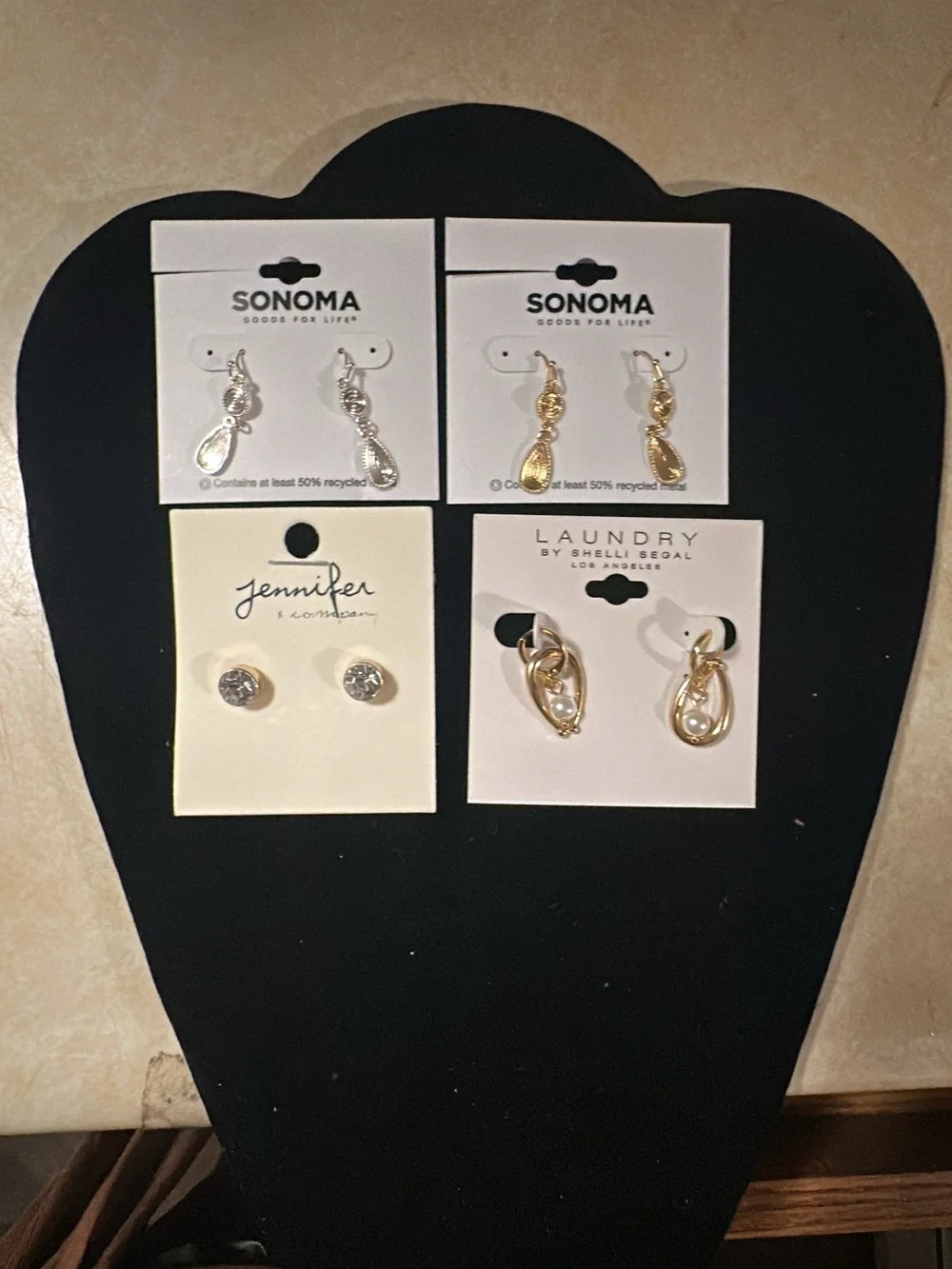 Sonoma, Jennifer &Co, Laundry by Shelli Segal Earrings (4pack)